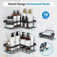 Shower Shelves,Bathroom Storage Organizer Racks, shower caddy, Towel with Removable Hooks and Soap Holder,Rust Proof Shower S...