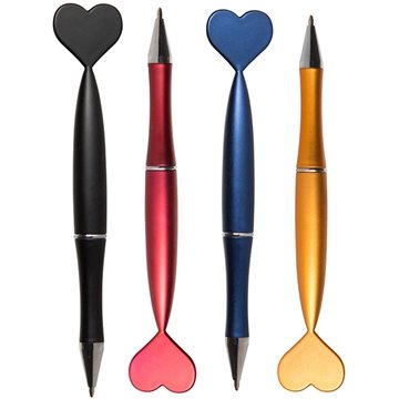150 Customized Heart Pens - Metallic Look