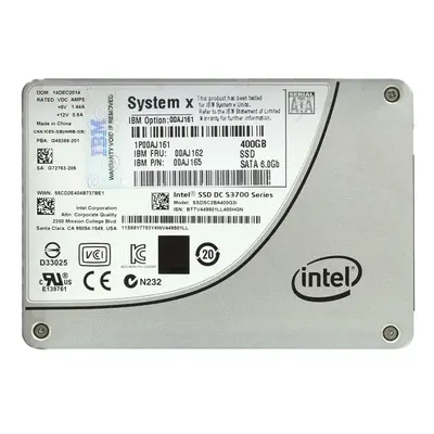00AJ161 Lenovo 400GB Multi-Level Cell SATA 6Gb/s Hot Swappable 2.5-Inch Solid State Drive