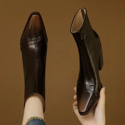CHIKO Aglaja Pointy Toe Block Heels Ankle Boots