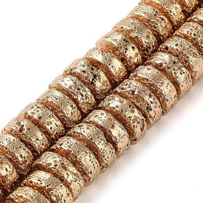 Electroplated Natural Lava Rock Beads Strands