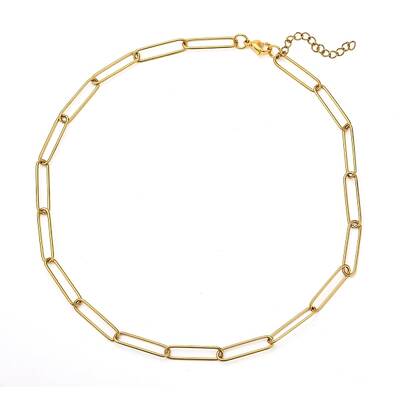 304 Stainless Steel Paperclip Chain Necklace
