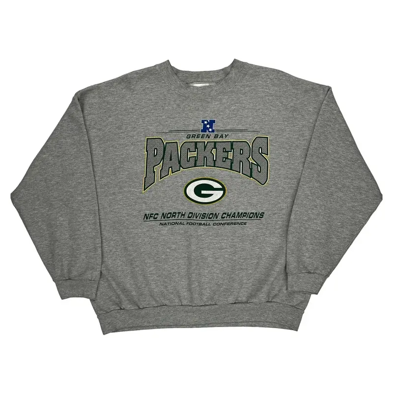 Green Bay Packers Nfl Graphic Sweatshirt - XL Grey Cotton Blend