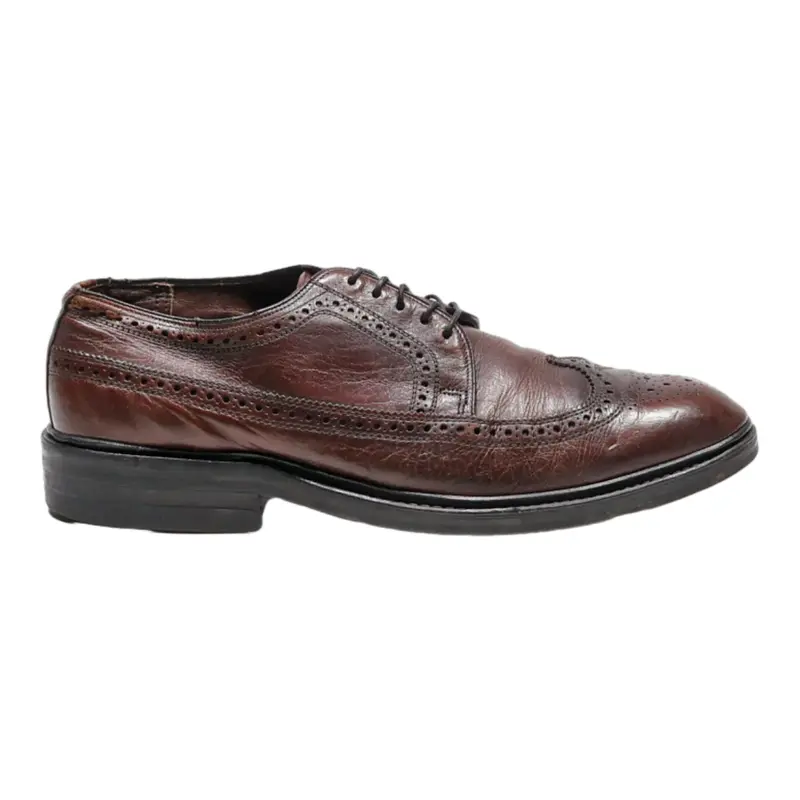 FREEMAN Brogue Shoes Brown Leather Mens UK 6.5