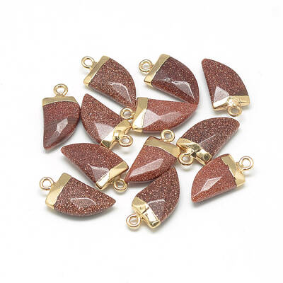 Synthetic Goldstone Pointed Pendants