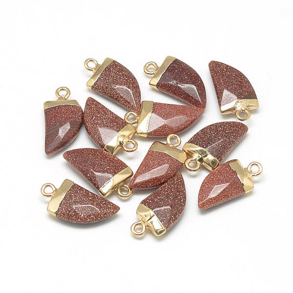 Synthetic Goldstone Pointed Pendants