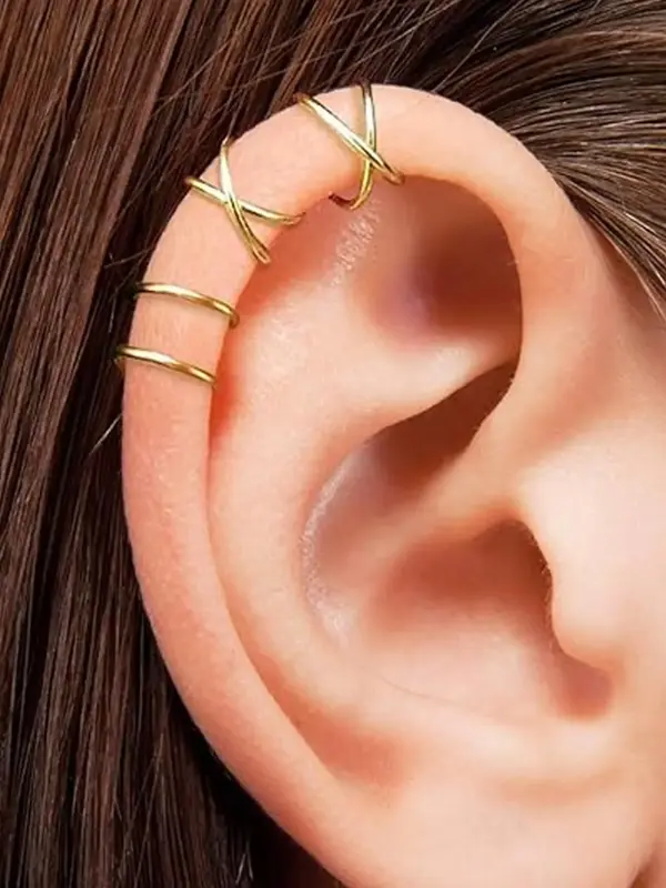 Women's Minimalist Hollow Out Ear Cuff, Casual All-match Jewelry for Girls Gift, Female Classic Fashion Accessories for Daily...