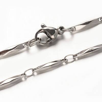 Non-Tarnish 304 Stainless Steel Bar Link Chains Necklaces