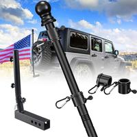Truck Flag Pole Kit with Trailer Hitch Holder - Heavy Duty Tangle Free Flagpole for Trucks,Upgraded Windproof Holder with Lon...