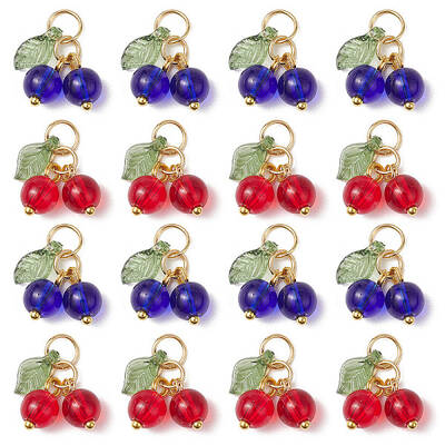 16Pcs Glass Pendants