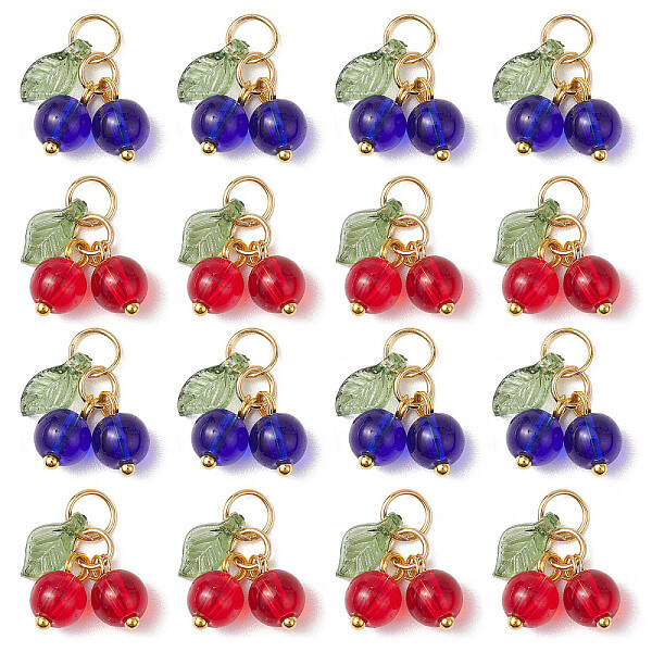 16Pcs Glass Pendants