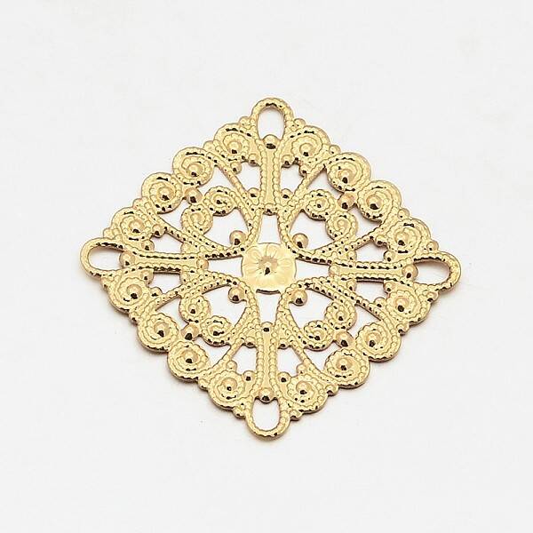 Brass Rhombus Filigree Findings