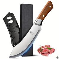 Hand Forged  Stainless Steel Chef Knife Set, Professional Bone Shaving Kitchen Knife,  Multifunctional Cleaver Knife , Curved...