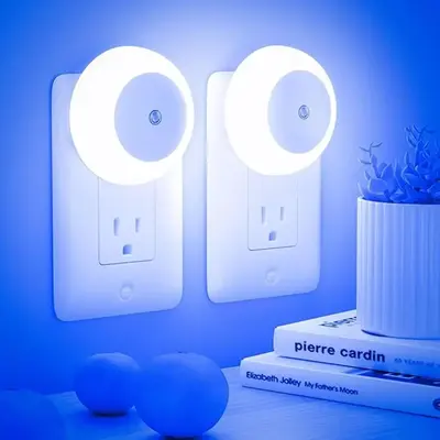 LED Night Light, 2 Counts Plug and Play Dusk to Dawn Sensor Night Light, Energy Saving Night Light for Stairway, Corridor, Wa...