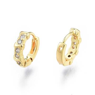 Clear Cubic Zirconia Rectangle Hoop Earrings
