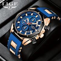 LIGE Men Watches Fashion Outdoor Waterproof Men's Sport Quartz Watch With Chronigraph