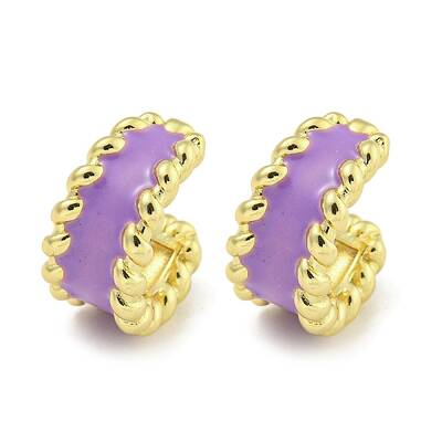 Brass with Enamel Cuff Earrings