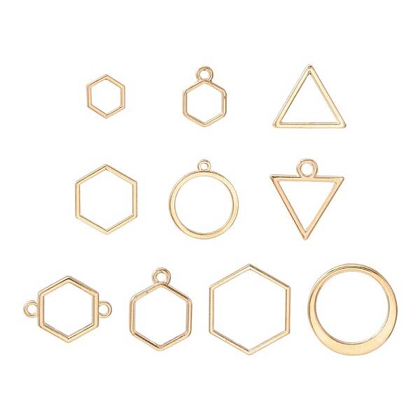 10Pcs Alloy Open Back Bezel Pendants and Links