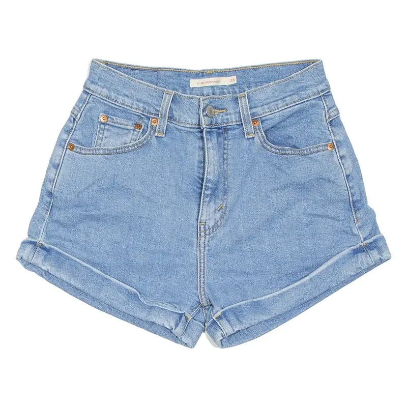 LEVI'S A Line Mom Shorts Womens Denim Shorts Blue XS W26