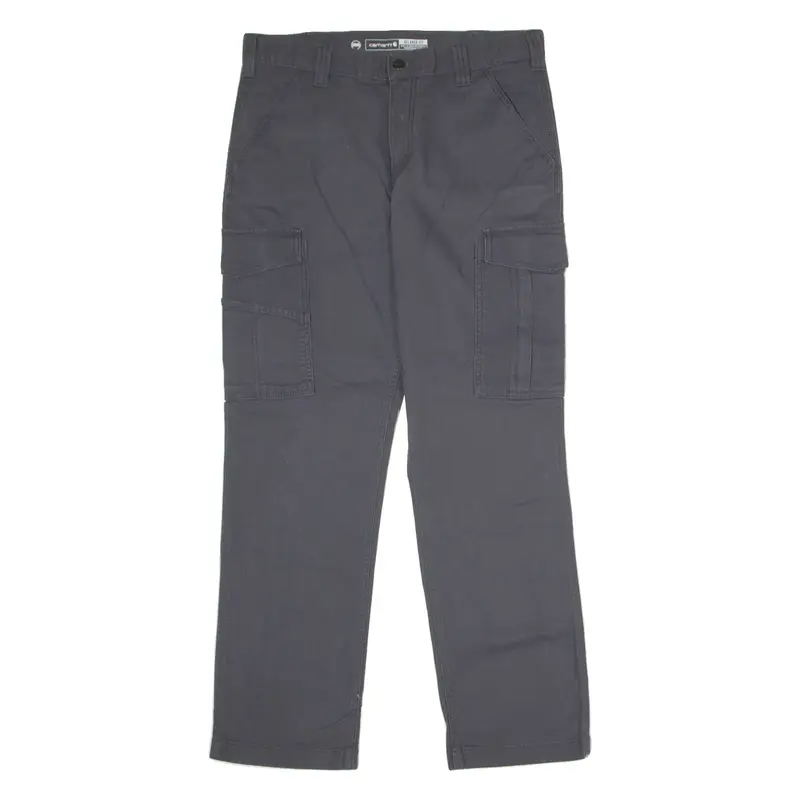 CARHARTT Cargo Workwear Mens Canvas Trousers Grey Relaxed Straight W33 L30