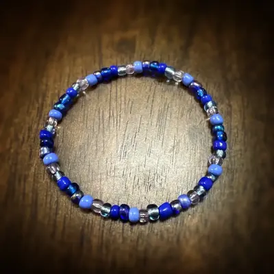 Lavender Blue Beaded Bracelet