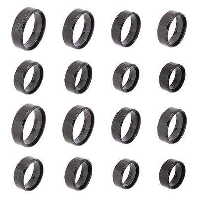 16Pcs 8 Size Stainless Steel Simple Plain Band Rings Set for Women