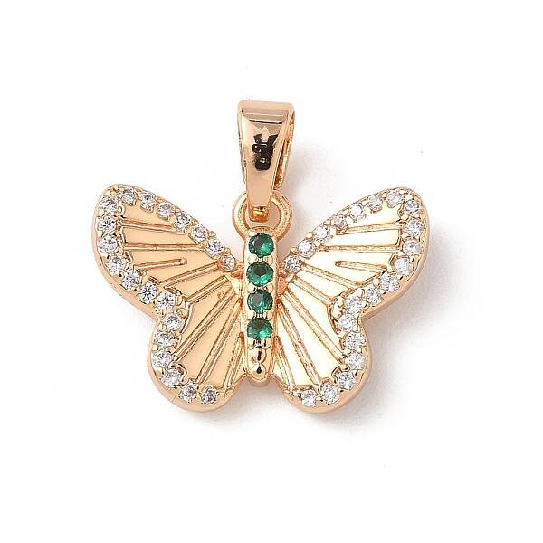 Brass Micro Pave Cubic Zirconia Pendants