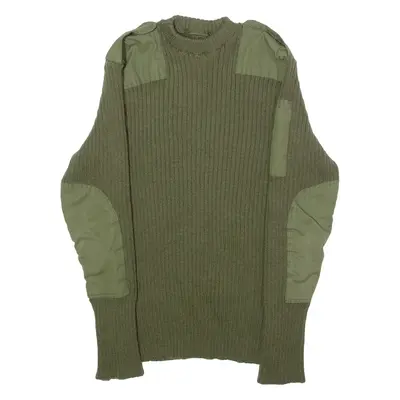 VERCRUYSSE-DEUTHOIT Belgian Military Mens Heavy Knit Jumper Green Wool S
