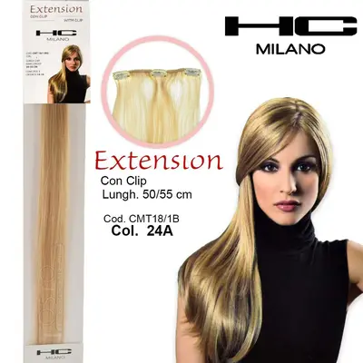 Hc milano extension 3 clips no remy width 14-16cm length 50cm col.24a