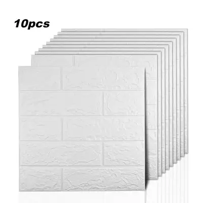 3D Brick Wallpaper, 10pcs Self-adhesive Waterproof Wallpaper, Summer Decorative Wallpaper for Home Decor, Sound Proof Panels,...