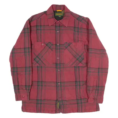TIMBERLAND Mens Shirt Red Plaid Long Sleeve S