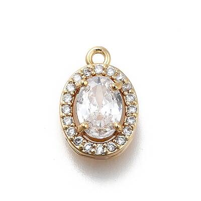 Brass Micro Pave Cubic Zirconia Pendants