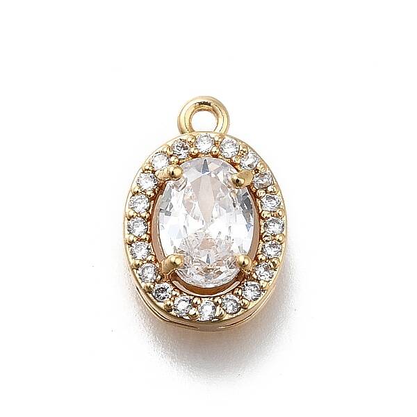 Brass Micro Pave Cubic Zirconia Pendants