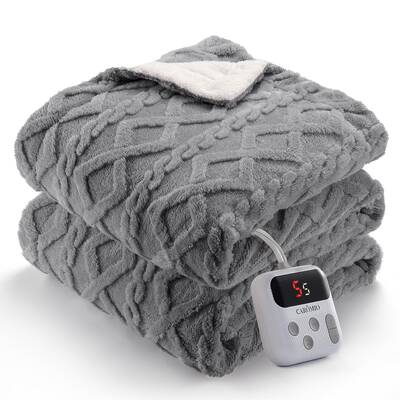 Garvee Electric Blanket Full Size Sherpa Heated Blanket with 10 Heat Levels & Timer, Thick Tufted Sherpa, ETL Certified, Mach...