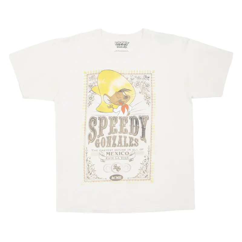 LOONEY TUNES Womens T-Shirt Beige L