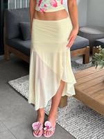 Women's Solid Color Skirt, Fashion Casual Modesty Midi Skirt for Daily Holiday Vacation Wear, Ladies Bottoms for Summer