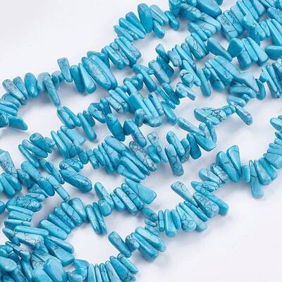 Dyed Natural Howlite Nuggets Beads Strands