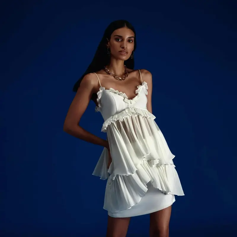 Asymmetrical Mini Skirt | Size: 38 | Color: White