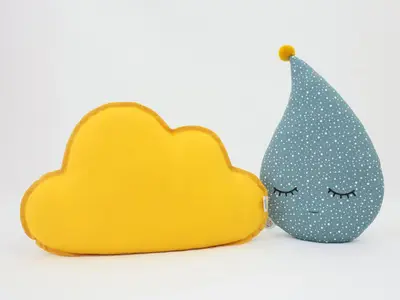 Mustard, Teal or Plum Raindrop Pillow