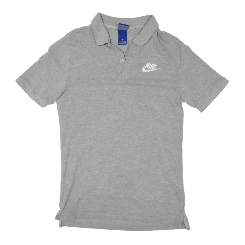 NIKE Polo Shirt Grey Short Sleeve Mens S