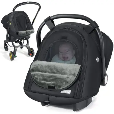 Orzbow Winter Car Seat Cover for Babies, Waterproof Carseat Canopy Cover with Peep Window of Breathable Mesh, Warm and Cozy B...
