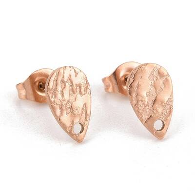 Ion Plating(IP) 304 Stainless Steel Stud Earring Findings