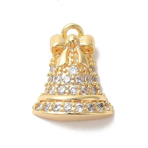 Brass Micro Pave Cubic Zirconia Charms