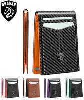 Men's Carbon Fiber Pattern Wallet for Men, Ultra-thin Minimalist Multi Card Slot Wallet, Rfid Blocking Pu Leather Wallet, Cre...