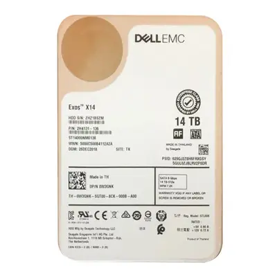 W3GNK Dell 14TB 6Gb/s SATA 7200 3.5-Inch Hard Drive