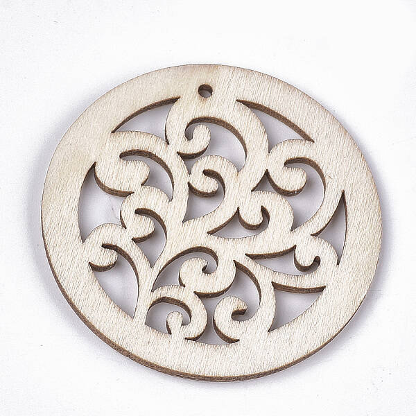 Undyed Wood Big Pendants