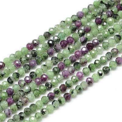 Natural Ruby in Zoisite Beads Strands