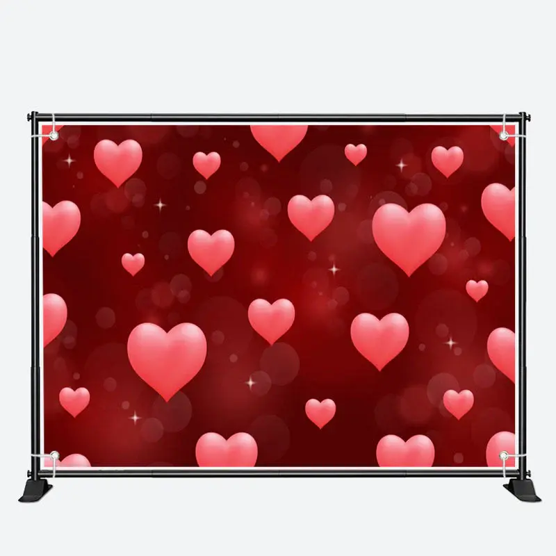Repeat Hearts Bokeh Dark Red Valentines Day Backdrop - Aperturee