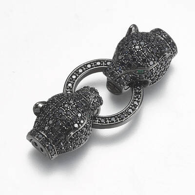 Brass Micro Pave Cubic Zirconia Fold Over Clasps