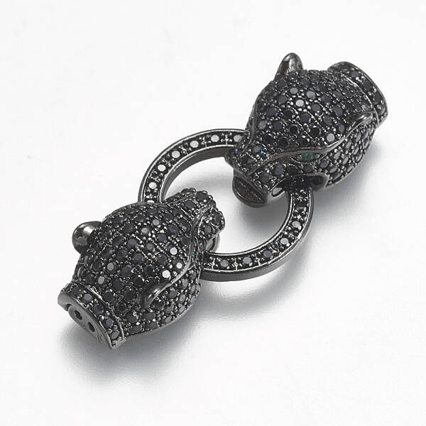 Brass Micro Pave Cubic Zirconia Fold Over Clasps